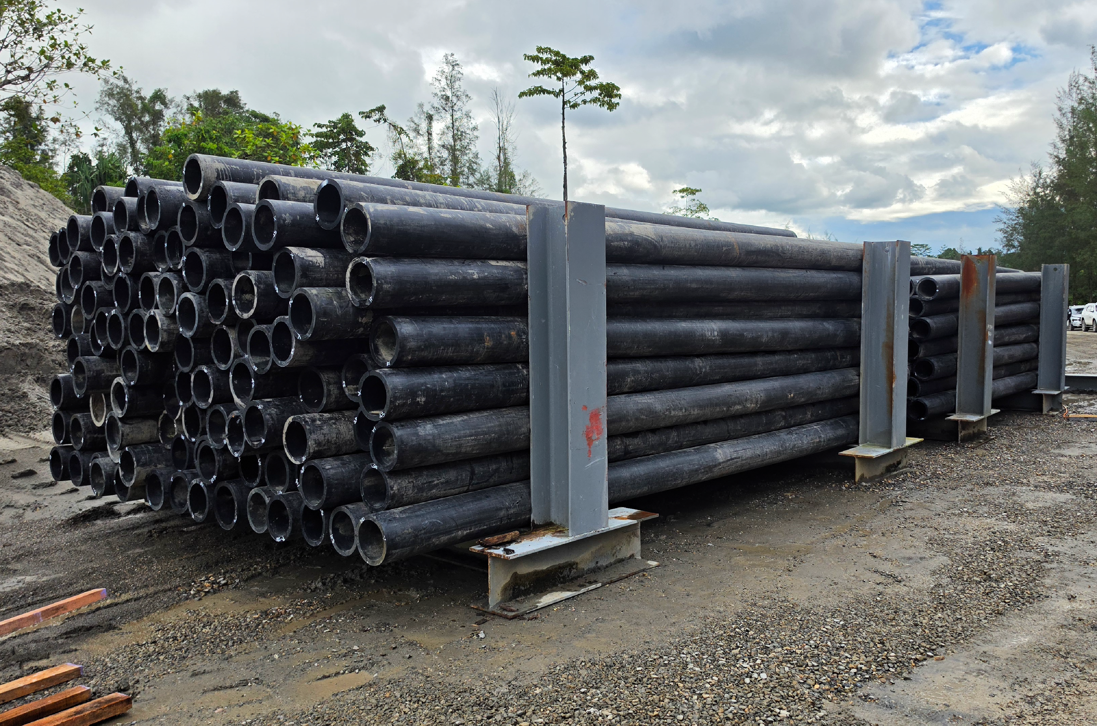 PTFI-donated HDPE pipes for expanding Mimika's clean water network.